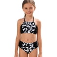 thumbnail image 1 of Shadoumai Girls Swimsuit Solid Color Cutout Bikini Sets Adjustable Straps Two Piece Bathing Suit Swimwear with Chest Pad 7-16Y, 1 of 9