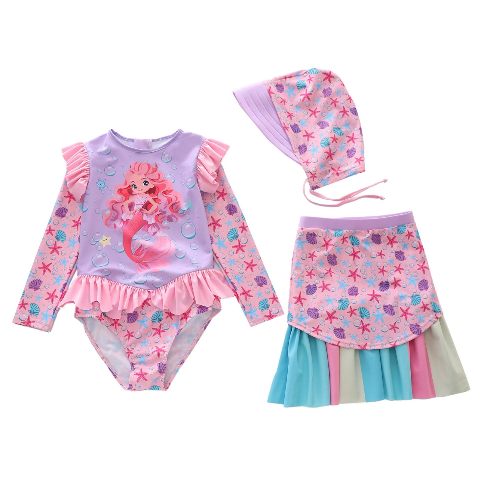 Shadoumai Girls Swimsuit Two Piece Bathing Suit Adjustable Straps Kids