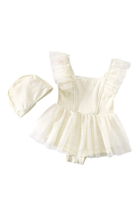 Girls Swimsuit With Detachable Mesh Skirt For Beach Pool Party And Summer,Kid Girl Mermaid Tail