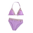 thumbnail image 1 of Shadoumai Girls Swimsuits Size 10-12 Ruffle Bikini Top Drawstring Tankini Sets 2pcs Cut Out Ruffle Bathing Suit, 1 of 8