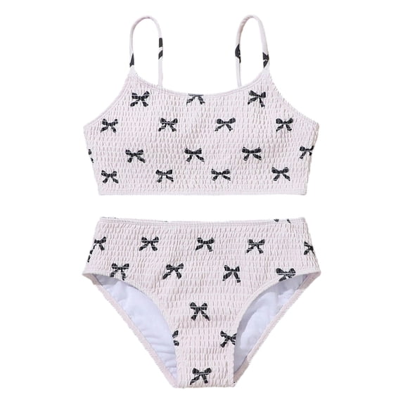 Shadoumai Girls Swimsuits Size 10-12 Ruffle Bikini Top Drawstring Tankini Sets 2pcs Cut Out Ruffle Bathing Suit