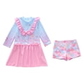 thumbnail image 1 of Shadoumai Girls Tankini Swimsuit 3 Piece Bathing Suits for Girl Square Collar Tankinis Set Girls' Swimwear with Print Shorts, 1 of 4