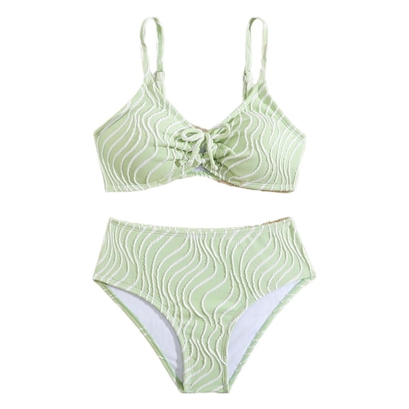 Shadoumai Girls Tankini Swimsuit Solid Ruched Side Square Neck Top with Tropical Printed Shorts 2 Piece Girls Bathing Suits