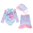 thumbnail image 1 of Shadoumai Girls Tankini Swimsuit Solid Ruched Side Square Neck Top with Tropical Printed Shorts 2 Piece Girls Bathing Suits, 1 of 7
