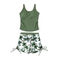 thumbnail image 1 of Shadoumai Girls Tankini Swimsuit Bathing Suit Floral Cami Two Piece Swimwear with Side Drawstring for 7-16 Years, 1 of 8