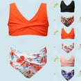 thumbnail image 1 of Shadoumai Girls Tankini Swimsuits 10-12 Ruffle Bikini Set Spaghetti Strap Tankini Set Two Pieces Bathing Suit for Girls Color Block Summer Girl's Swimwear, 1 of 4