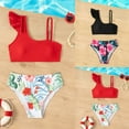thumbnail image 1 of Shadoumai Girls Tankini Swimsuits Cut Out Bikini Set Tie-Straps Tankini with Shorts Two Piece Girls Bathing Suit&nbsp;size 6 Ruched Color Block Swimwear Set Teens Girl, 1 of 8