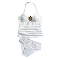 thumbnail image 1 of Shadoumai Girls Tankini Swimsuits Size 10-12 Rash Guard Bikini Bottoms Drawstring Bottoms Girls Swimwear Tankini 3 Piece Cutout Girls Bathing Suit&nbsp;cover Up, 1 of 8