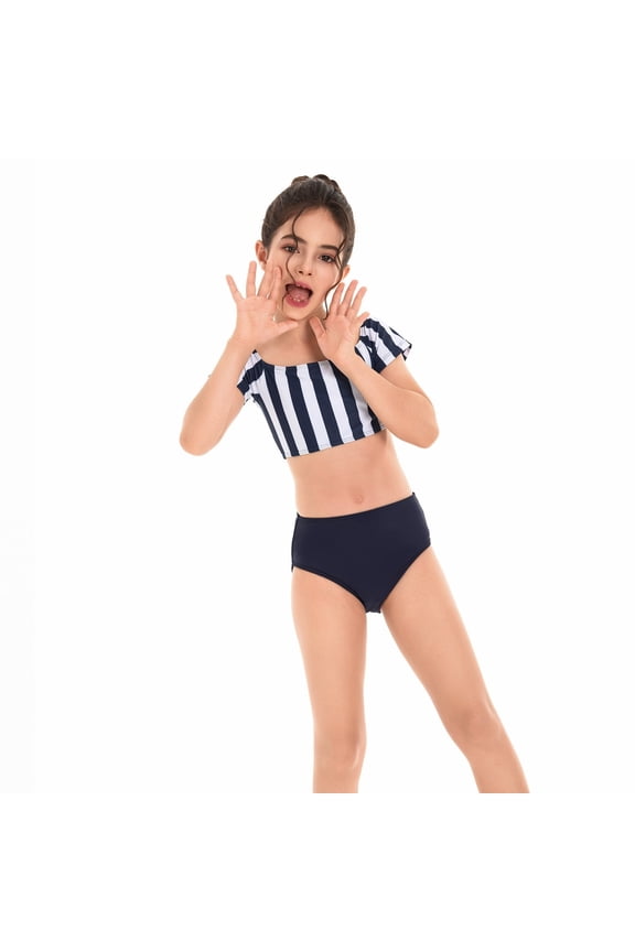 Girls Tankini Swimsuits Size 10-12 Rash Guard Bikini Top Adjustable Strap Tankini Sets 2pcs Girls Bathing Suit cover Up Contrast Trim Modest Swimwear
