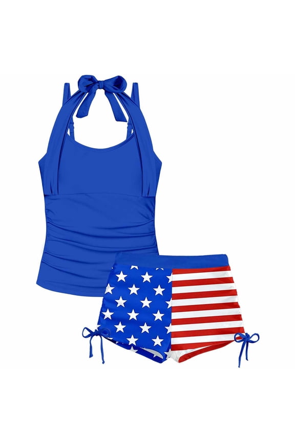 Girls Tankini Swimsuits Size 14-16 Cut Out Girls' Swimwear Bikini Adjustable Straps Tankini 3pcs Ribbed Girls Bathing Suits Size 14-16