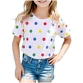 thumbnail image 1 of Shadoumai Girls Tops Size 14-16 Printed Pattern Crewneck Shirt Short Sleeve Tee for Toddler Loose Soft Tee Shirt Children's Shirts, 1 of 3