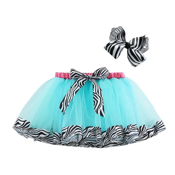 Shadoumai Girls Tutu Skirt With Stripe Print Bowknot Party Dress For Children Ballerina Outfit