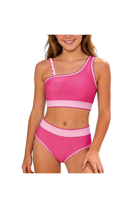 Girls Two Piece Swimsuits For Kids Teen Bikini With Adjustable Ties And Comfortable Bottoms For Beach Pool Party