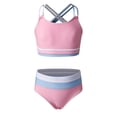 thumbnail image 1 of Shadoumai Girls Two Piece Swimwear Long Sleeve Rash Guard And Swim Shorts UPF 50 Sun For Beach Pool, 1 of 3