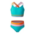 thumbnail image 1 of Shadoumai Girls Two Piece Swimwear Long Sleeve Rash Guard And Swim Shorts UPF 50 Sun For Beach Pool, 1 of 4