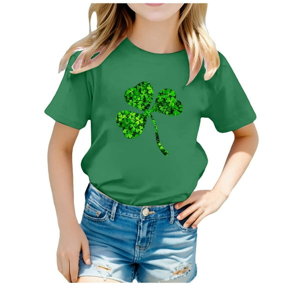 Shadoumai Girls Valentines St Patricks Day Shirt Cute Heart Graphic Long Sleeve Valentine Outfits Teens Kids Preppy Clothes
