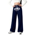 thumbnail image 1 of Shadoumai Girls Wide Leg Pants Kids Fashion Lace Hem Elastic Waist Uniform Pants Slacks with Pockets 5-14 Years, 1 of 4