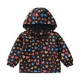 thumbnail image 1 of Shadoumai Girls Windproof Hooded Jacket With Cartoon Prints Toddler Outerwear Cozy Lined Coat For Kids Back To School Fashion, 1 of 4