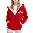 thumbnail image 1 of Shadoumai Girls Winter Hooded Jacket Zip Up Print Pullover for Outdoor Play Casual Wear Warm Coats First Day Of School Outfits for Girls 2Nd Grade, 1 of 4
