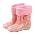 thumbnail image 1 of Shadoumai Girls Winter Snow Rain Boots Warm Lined Rubber Booties For Toddler Outdoor Play Comfortable Shoes, 1 of 4