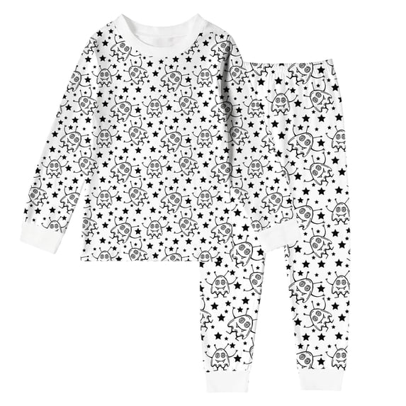 Shadoumai Halloween Pajama Set for Pajamas for Plain Two Color Pumpkin Print Diy Hand Painted Pjs Casual Long Sleeve Shirts and Longs Nightwear Set 2 Piece Summer Loungewear
