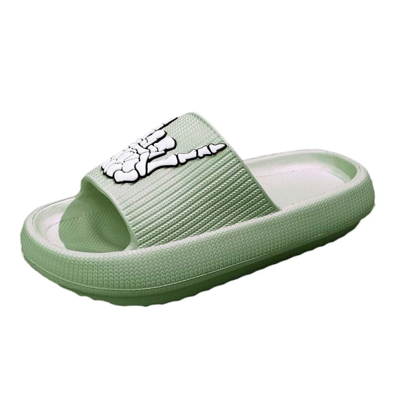 Shadoumai Halloween Pumpkin Slippers for Women Men Spooky Slides Soft Plush Fuzzy House Slippers Indoor Outdoor Shoes
