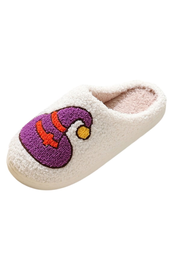 Halloween Slippers For Women Men Indoor House Bedroom Skeleton Goth Cute Home Skeleton Horror Black Fun Slip Shoes
