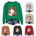 thumbnail image 1 of Shadoumai Halloween Spooky Graphic Sweatshirt For Women Cute Print Pullover Sweatshirts Pumpkin Ghost Sweater Plus Size Outfit, 1 of 4