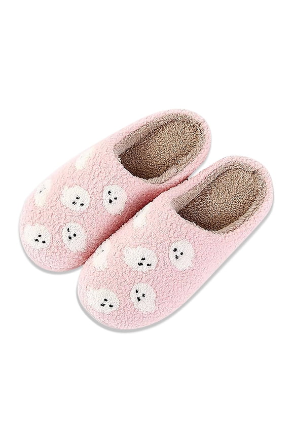 Happy Face Slippers for Women Men,Retro Soft Cozy Comfy Plush Lightweight House Slippers Slip-on Indoor Outdoor Slippers,Slip on Anti-Skid Sole
