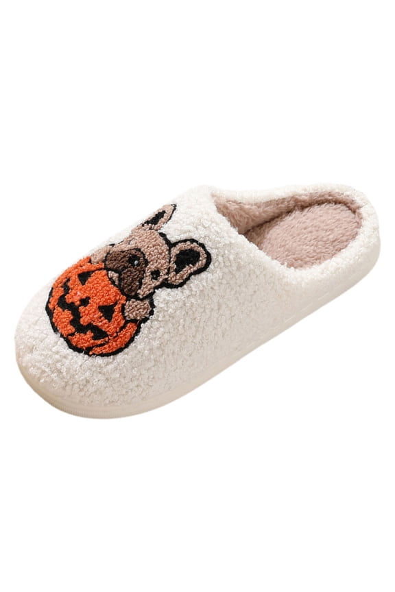 Happy Face Slippers for Women Men,Retro Soft Cozy Comfy Plush Lightweight House Slippers -on Indoor Outdoor Slippers, on Anti-Skid Sole