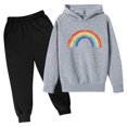 thumbnail image 1 of Shadoumai Hoodie Set For Teen Girls Sweatsuits 2 Piece Outfits Oversized Hoodie And Sweatpants Set Preppy Clothes, 1 of 2