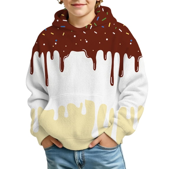 Shadoumai Hoodies for Boys Fashion Casual Kids Long Sleeve Pullover Hooded Sweatshirt Winter Oversized Pullover