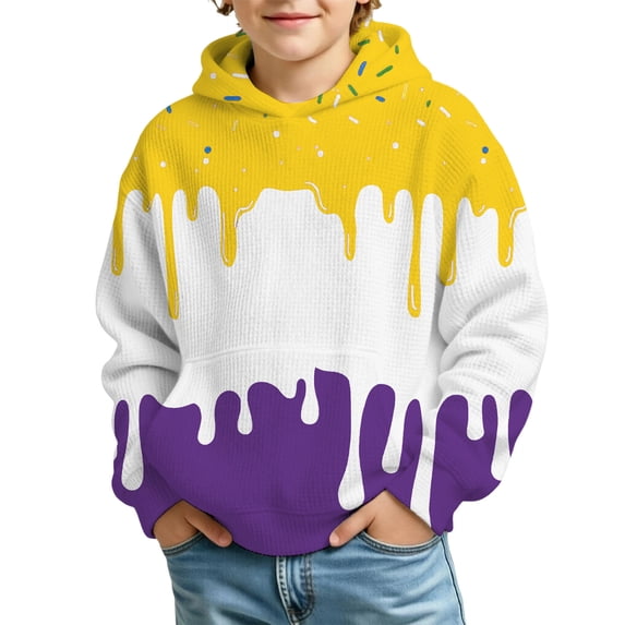 Shadoumai Hoodies for Boys Fashion Casual Kids Long Sleeve Pullover Hooded Sweatshirt Winter Oversized Pullover