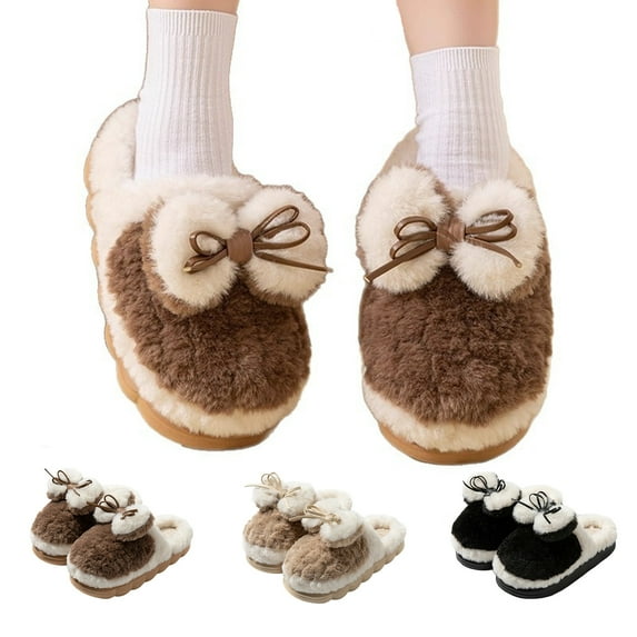 Shadoumai House Slippers for Women Fleece Lined Winter Slippers For And Cozy Indoor Shoes With Memory Foam Comfort For All Day Wear