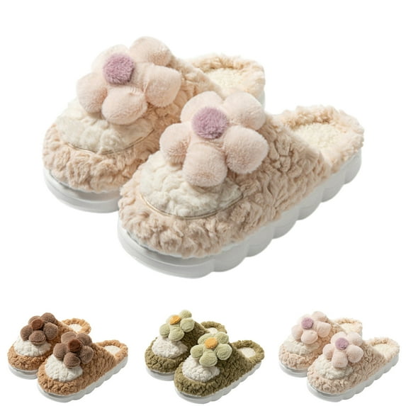 Shadoumai House Slippers for Women Fleece Lined Winter Slippers For And Soft Indoor Shoes With Memory Foam Comfort Sole Cozy Home Footwear
