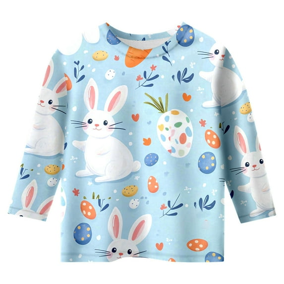 Shadoumai Kids Easter Shirts Girls Easter Day Letter Print Crew Neck Short Sleeve T Shirt Cute Preppy Tops Kids Summer Clothing