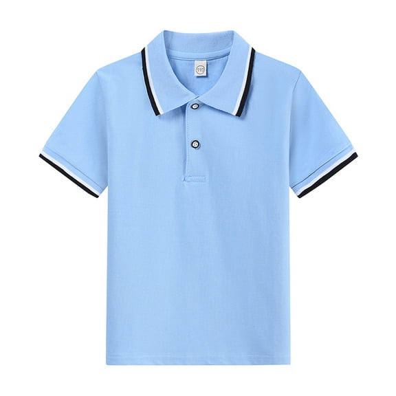Shadoumai Kids Polo Shirts Boys 4t Polka Dot Print Button Closure Short Sleeve T-Shirt Fashion Preppy Tops Boys' Tops, Tees & Shirts