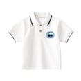 thumbnail image 1 of Shadoumai Kids Polo Shirts Boys Solid Color Button Down Shirt Short Sleeve Tee for Toddler Cotton Preppy Tops Summer Shirt with Pocket for Kids, 1 of 3