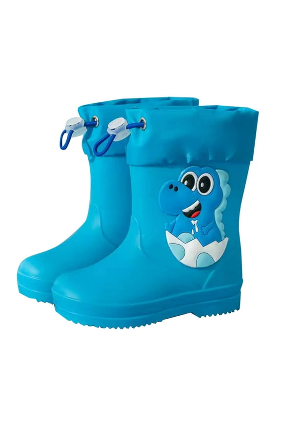 Kids Rain Boots For Boys Elastic Top Textured Sole Non Lightweight Comfortable School Footwear