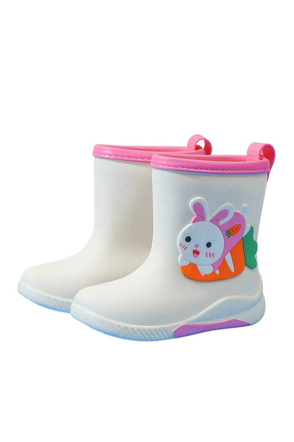 Kids Rain Boots For Boys Lightweight Slip Mid Calf Rubber Boots Comfortable Soft Sole Casual Outdoor Footwear For Toddler And Youth