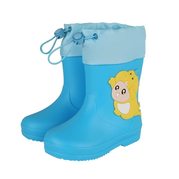 Shadoumai Kids Rain Boots For Boys Lightweight Slip Mid Calf Rubber Boots Comfortable Soft Sole Casual Outdoor Footwear For Toddler And Youth
