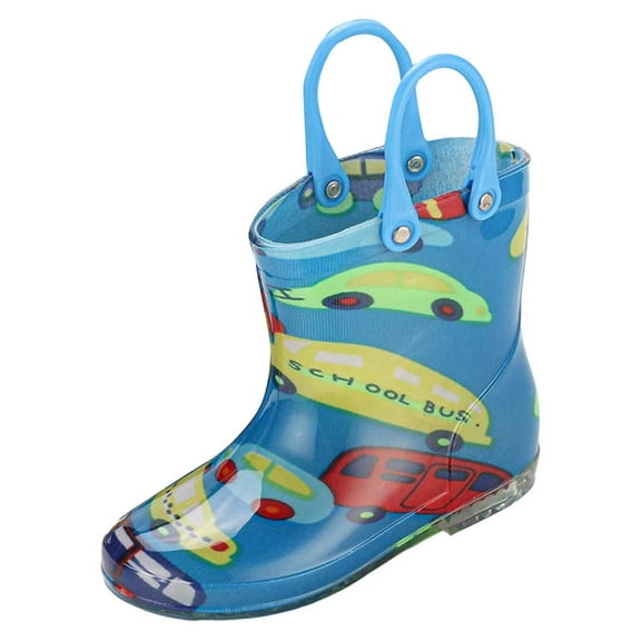 Shadoumai Kids Rain Boots For Boys Lightweight Slip Mid Calf Rubber Boots Comfortable Soft Sole Casual Outdoor Footwear For Toddler And Youth