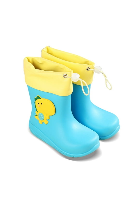 Kids Rain Boots for Boys Girls Lightweight Comfortable Adjustable Drawstring Design Non- Outdoor Seasonal Footwear