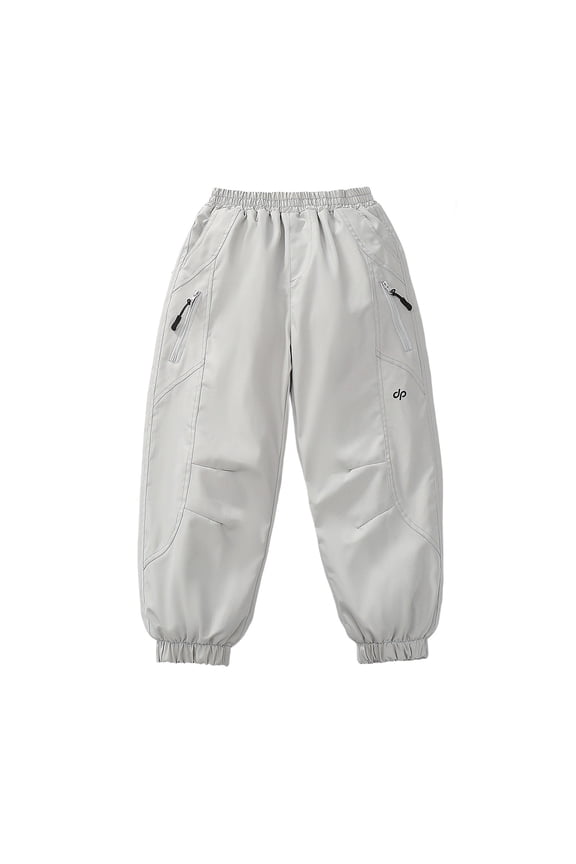 Kids Winter Lined Cargo Pants Outdoor Hiking Windproof Thermal Insulated Trousers For Boys Girls Playground Jogging Sports Casual Adventure Wear