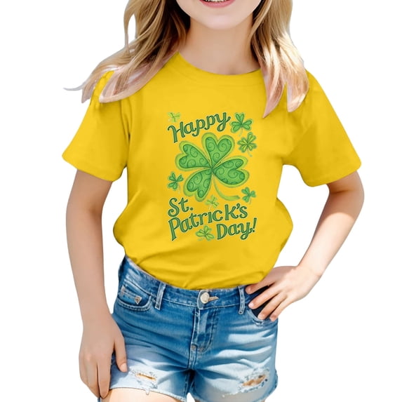 Shadoumai Kids st. Patricks Day Shirt Girls Boys Cute Print Long Sleeve T-Shirt Toddler Saint Patricks Day Outfits
