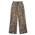 thumbnail image 1 of Shadoumai Leopard Print Straight Leg Trousers For Teen Girls Casual Wide Fit Comfortable Youth Fashion Pants, 1 of 5