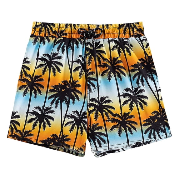 Shadoumai Little Boys Swim Trunks Set Cute Print High Stretch Beach Shorts Casual Beach Swimwear Swimming Trunks Clothes Little Boys Bathing Suit Swimsuit