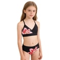 thumbnail image 1 of Shadoumai Little Girls Swimsuit Halter Ruffles Tankini 2 Pieces Bathing Suit Swim Boyshorts with Bowknot for Kids 3-8Y, 1 of 9