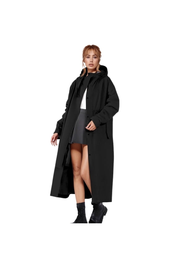 Long Rain Jackets For Women Waterproof, Raincoat Long Hooded Rain Coats Outdoor Windbreaker Trench Coat