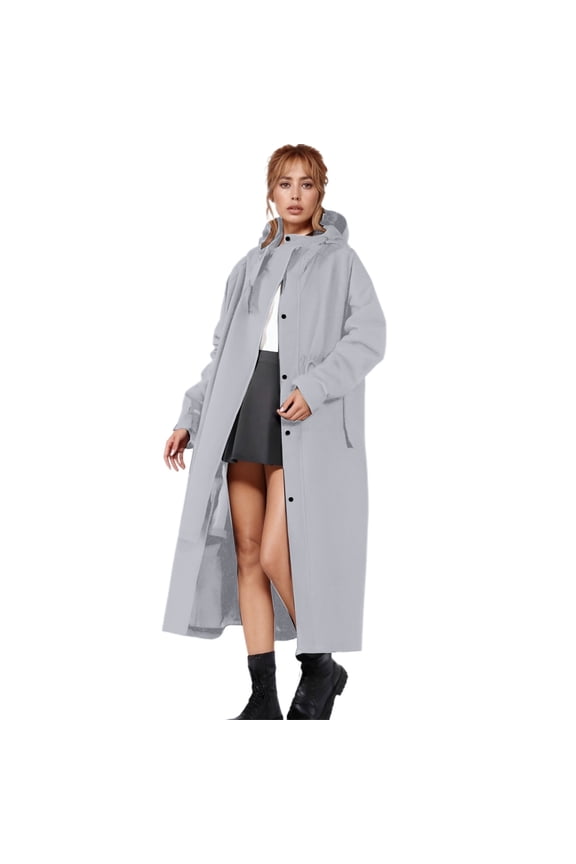 Long Rain Jackets For Women Waterproof, Raincoat Long Hooded Rain Coats Outdoor Windbreaker Trench Coat